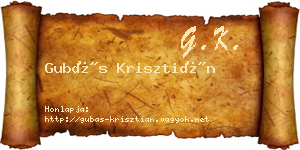Gubás Krisztián névjegykártya